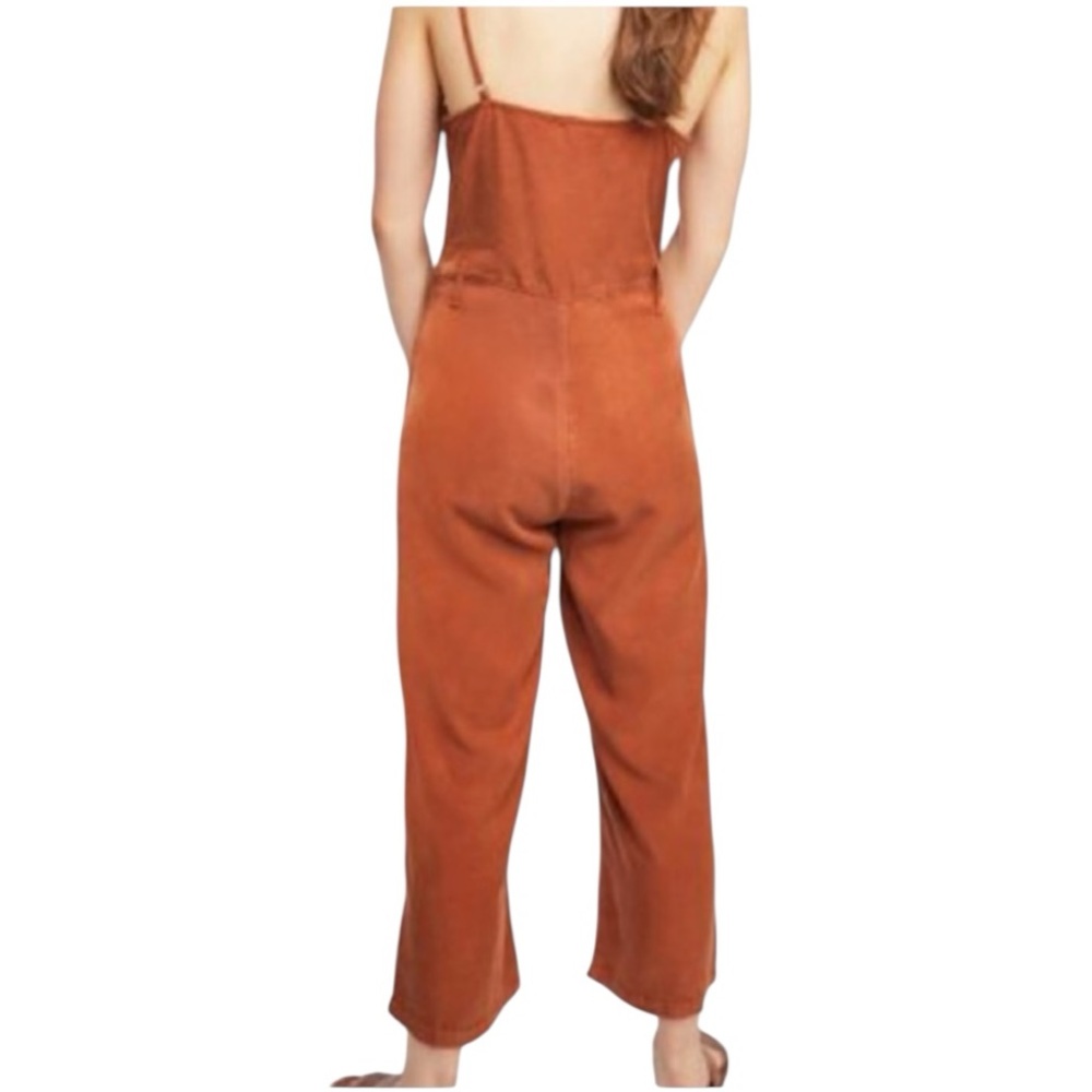 Free People Jade Jumpsuit Caraway Wrap Wide Leg Lyocell Size 12 Boho - Picture 3 of 10